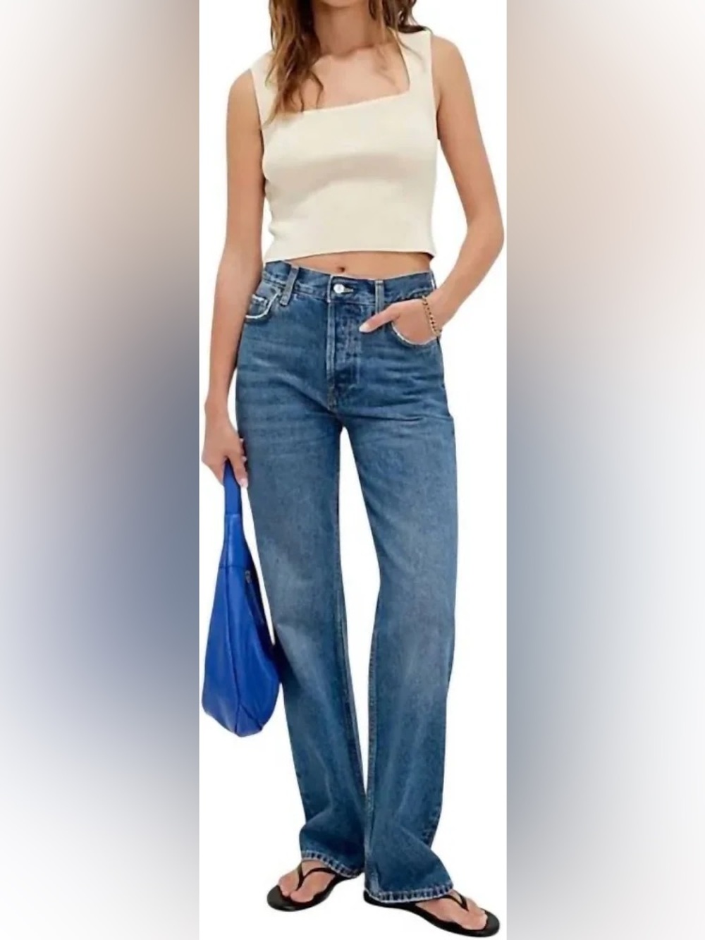 We The Free High-Rise Wide Leg Blue Jeans Holly high rise bootcut